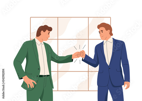 Good communication between business partners. Flat vector illustration