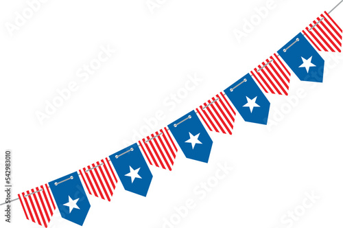 American flag paper garland. Patriotic holiday bunting