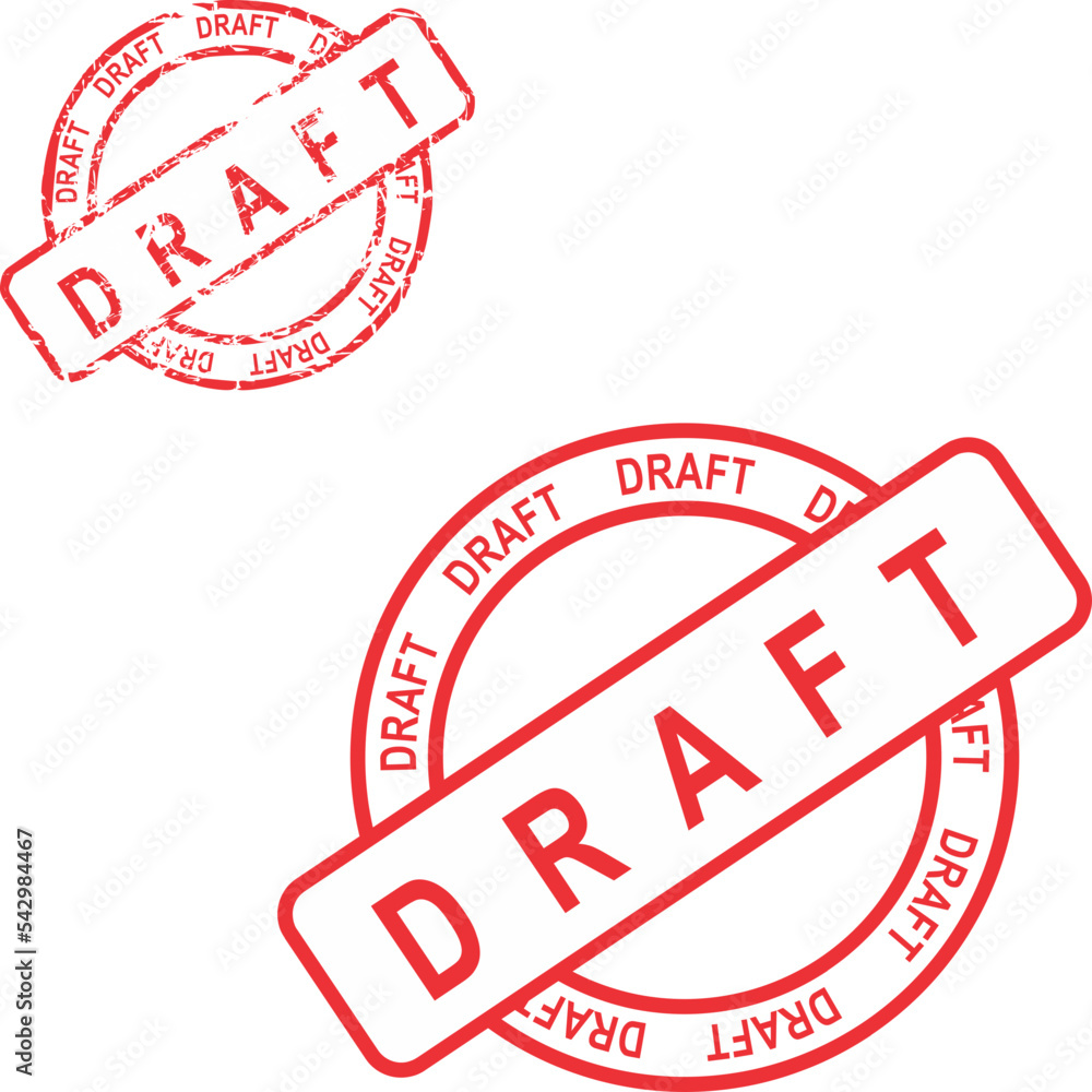 draft red stamp sticker in vector format very easy to edit  Stock-Vektorgrafik | Adobe Stock