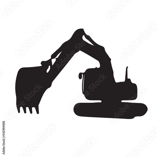 excavator machine silhouette vector design