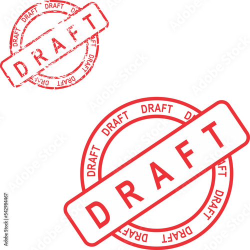 draft red stamp sticker in vector format very easy to edit