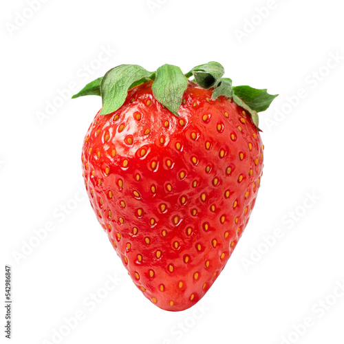 Ripe juicy strawberries on a white isolated background. Garden berries