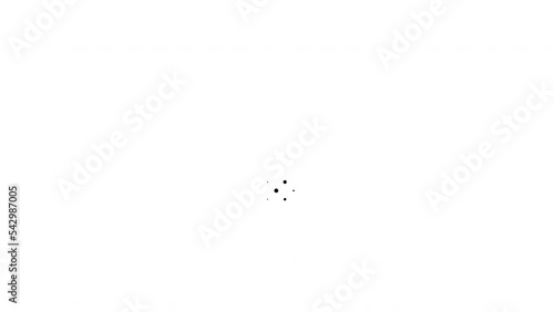 Black and white halftone transition with a skull appearing.
