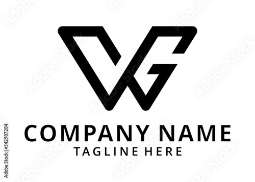 Illustration Alphabet letter icon logo WG or GW