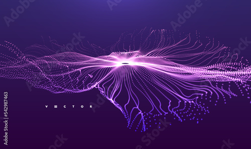 Abstract explosion background. Outer space. Portal hole made from many flying particles. Time travel concept. Vector illustration.