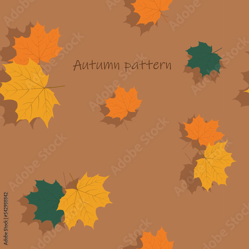 Beautiful autumn pattern with yellow and orange leaves. Great background for design. 