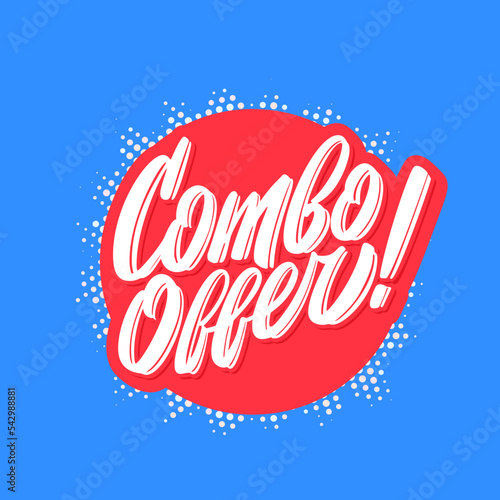 Combo offers. Vector handwritten lettering banner.