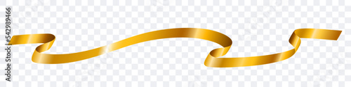 Gold ribbon on a transparent background. Vector clipart.