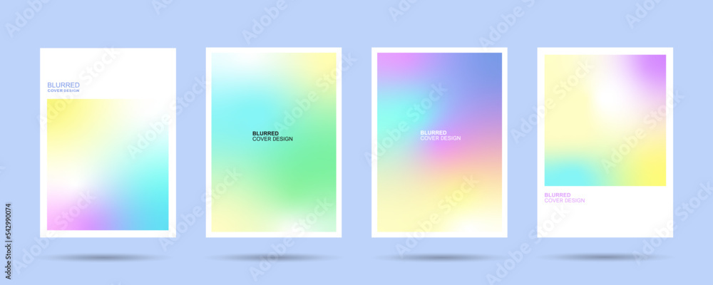 Abstract blur background or set poster template concept in modern minimal style for corporate identity, branding, social media advertising, promo. Minimalist poster design with dynamic fluid gradinet