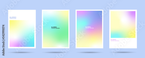 Abstract blur background or set poster template concept in modern minimal style for corporate identity, branding, social media advertising, promo. Minimalist poster design with dynamic fluid gradinet