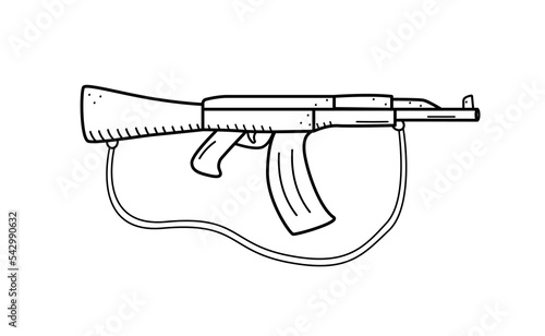 Automatic firearms icon vector. Military weapons isolate on white.