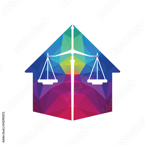 Law House Logo Design. Property Law Logo, Real estate and law symbol.	