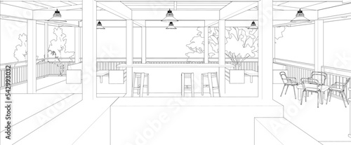 3D illustration of building project