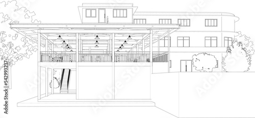3D illustration of building project