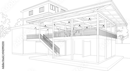 3D illustration of building project