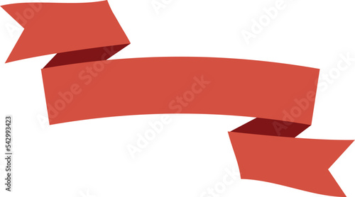 Red label template. Blank decorative ribbon banner
