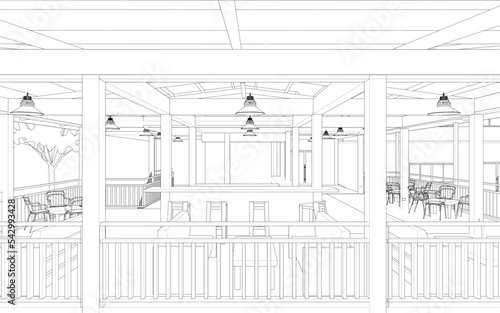 3D illustration of building project