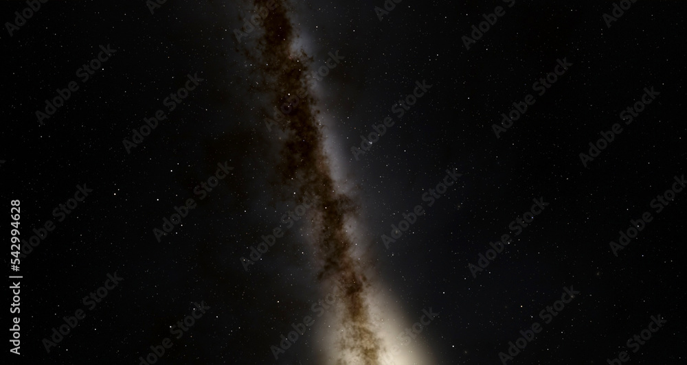 Milky way galaxy light, deep space illustration, 3d nebula wallpaper