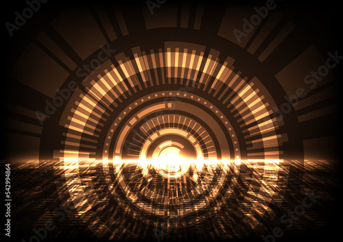 Abstract_Tunnel_Technology_Dimension_Yellow_Background