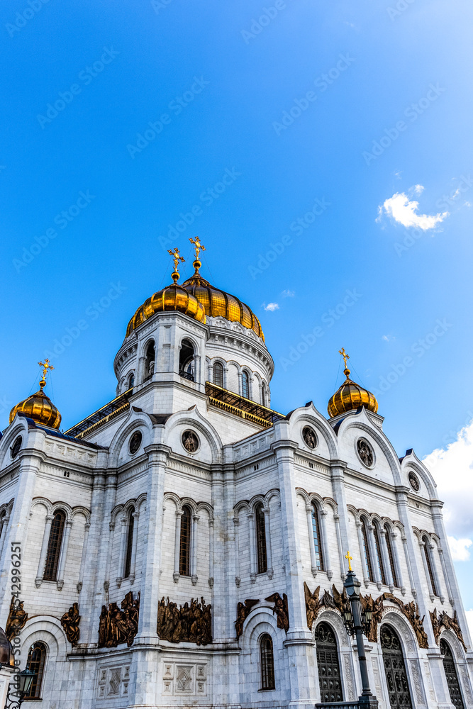 Exterior of the Cathedral of Christ the Saviour in Moscow, Russia, Europe