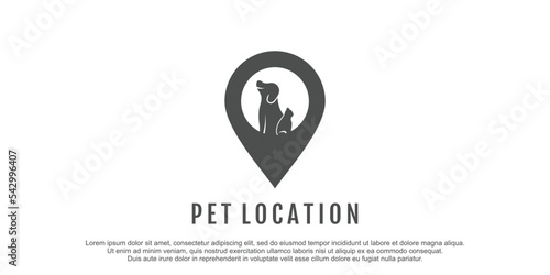 Pin logo with animals element design illustration