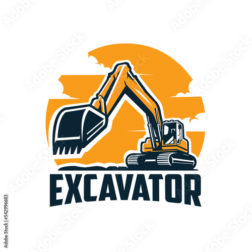 Excavator Vector Illustration Isolated Logo