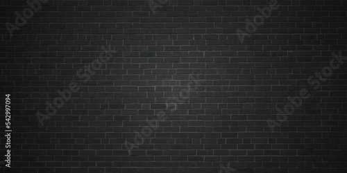 Black brick wall background abstract concrete wall or Old cement grunge empty background with white shadow. Vector illustrator