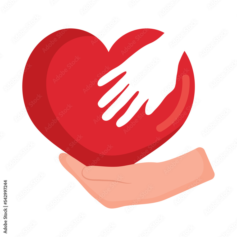 Obraz premium hands with red heart