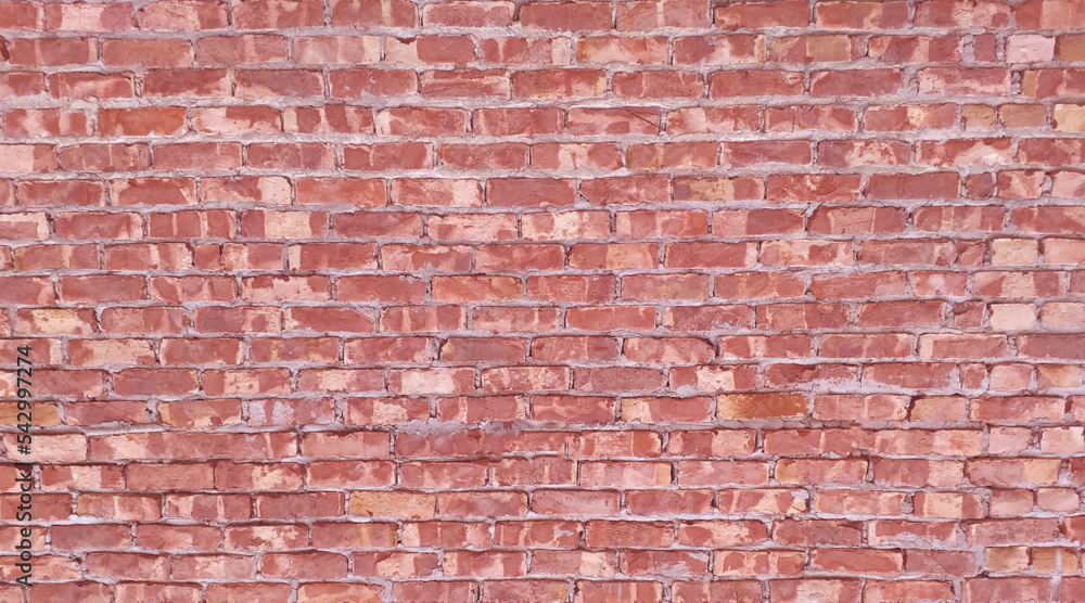 The Red Color of Brick Wall Surface as Background
