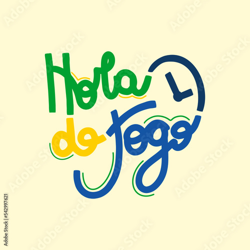 Lettering game time soccer brazil