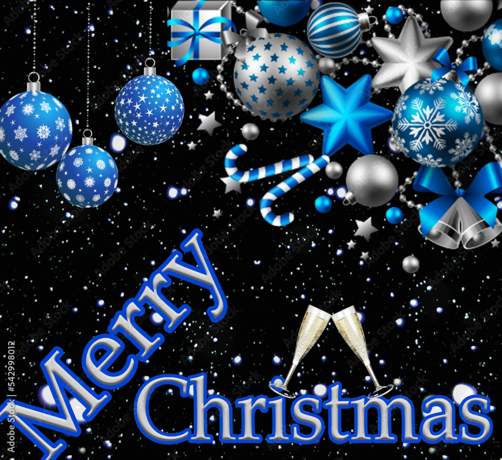 Naklejka premium christmas ornament decoration holiday celebration merry xmas background decorative festive new december white star blue ornament and winter design greeting card.