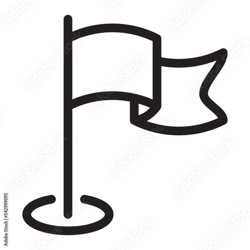 Flag line icon. Finish, location concept vector illustration.