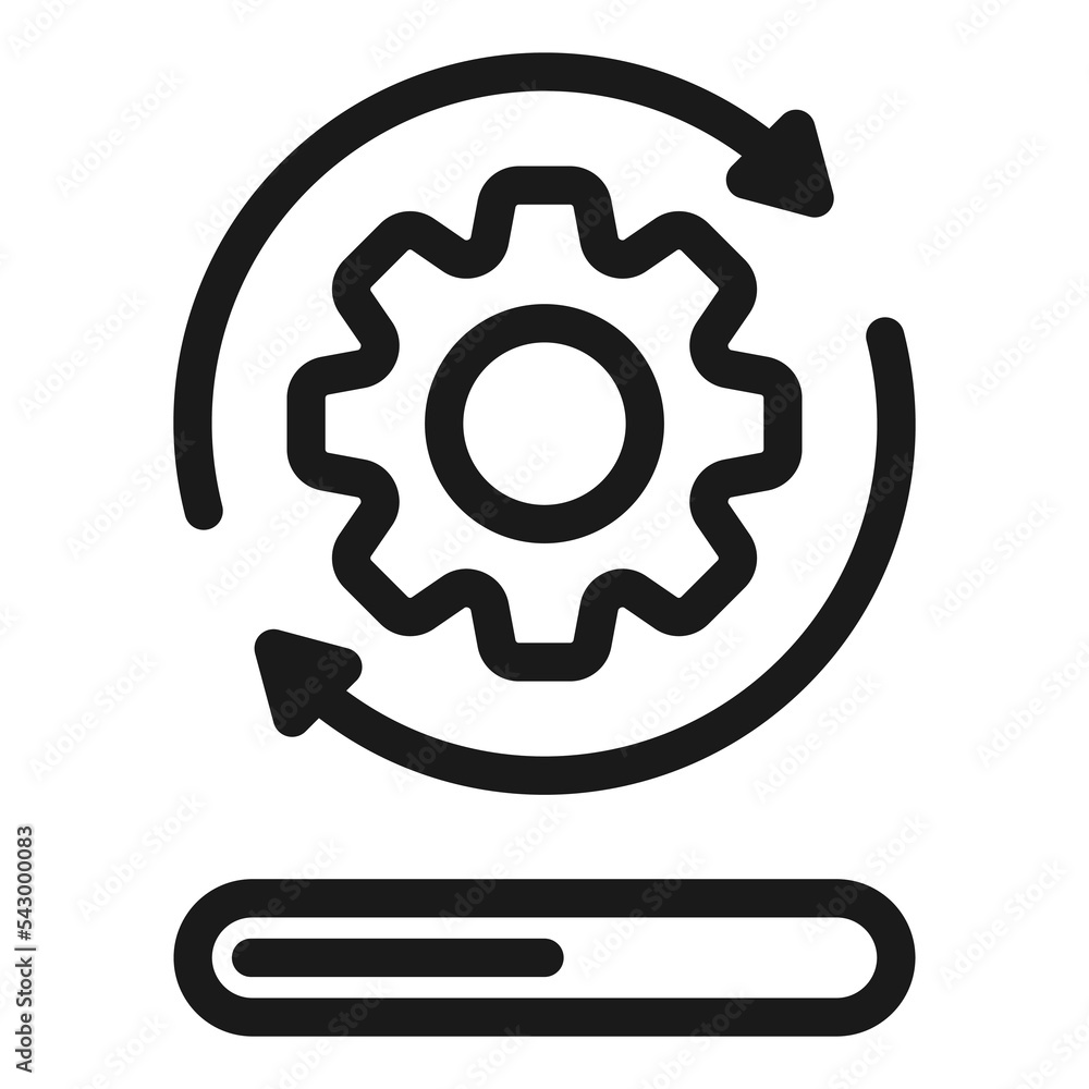 Update system line icon. Upgrade Update Refresh Hog Wheel Arrow, Vector illustration. Update system line icon. Upgrade Update Refresh Hog Wheel Arrow, Vector illustration.