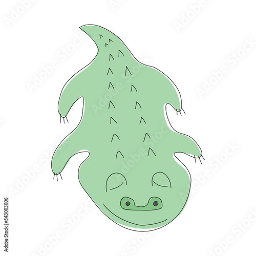 Lazy crocodile sleeping icon, logo design.