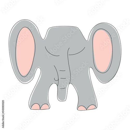 Cute Sleeping Elephants.Hand Drawing Cartoon Style