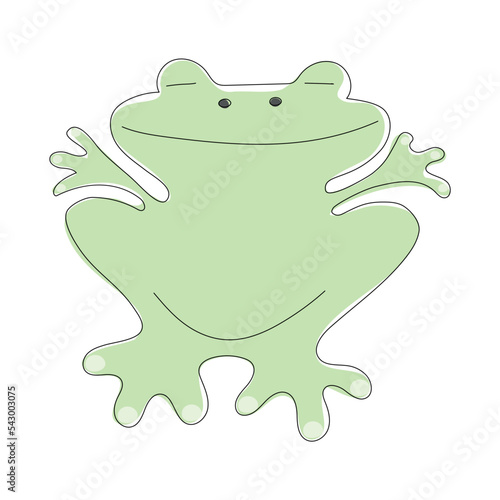 Cute frog sleeping. frog character isolated.