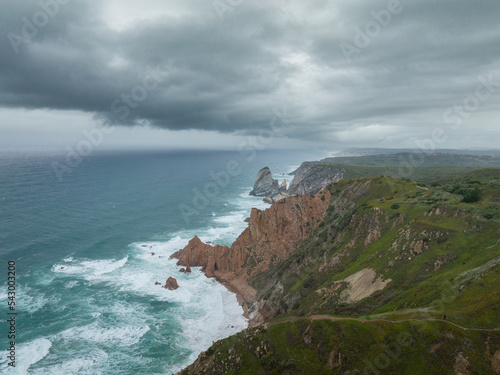 Coastline of West Portugal. Atlantic Ocean in Background