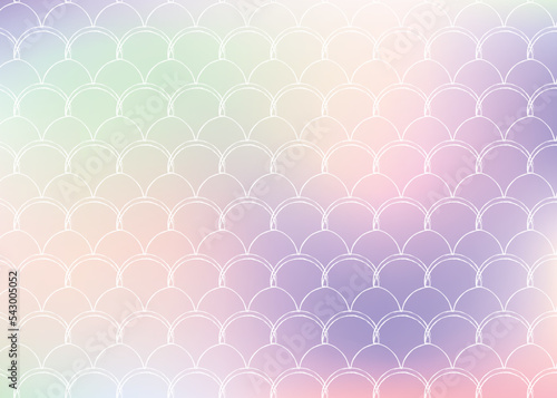Mermaid scales background with holographic gradient.
