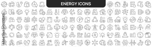 Canvas-taulu Energy icons collection in black