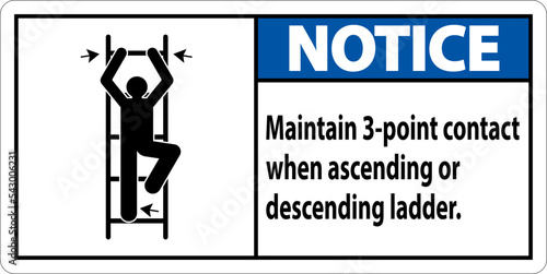 Notice Maintain 3 Point Contact When Ascending Or Descending Ladder