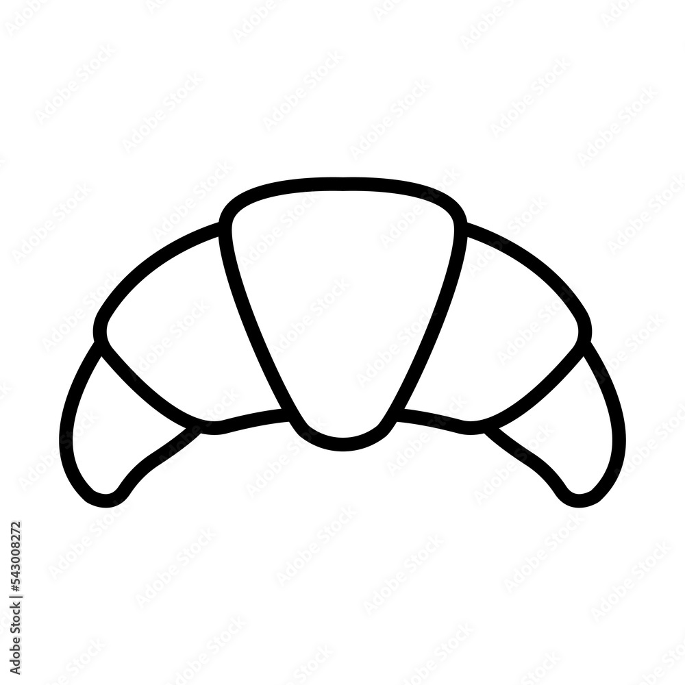 Croissant logo icon. Vector illustration isolated on white background Croissant logo icon. Vector illustration isolated on white background