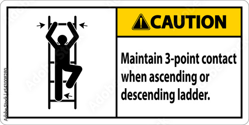 Caution Maintain 3 Point Contact When Ascending Or Descending Ladder