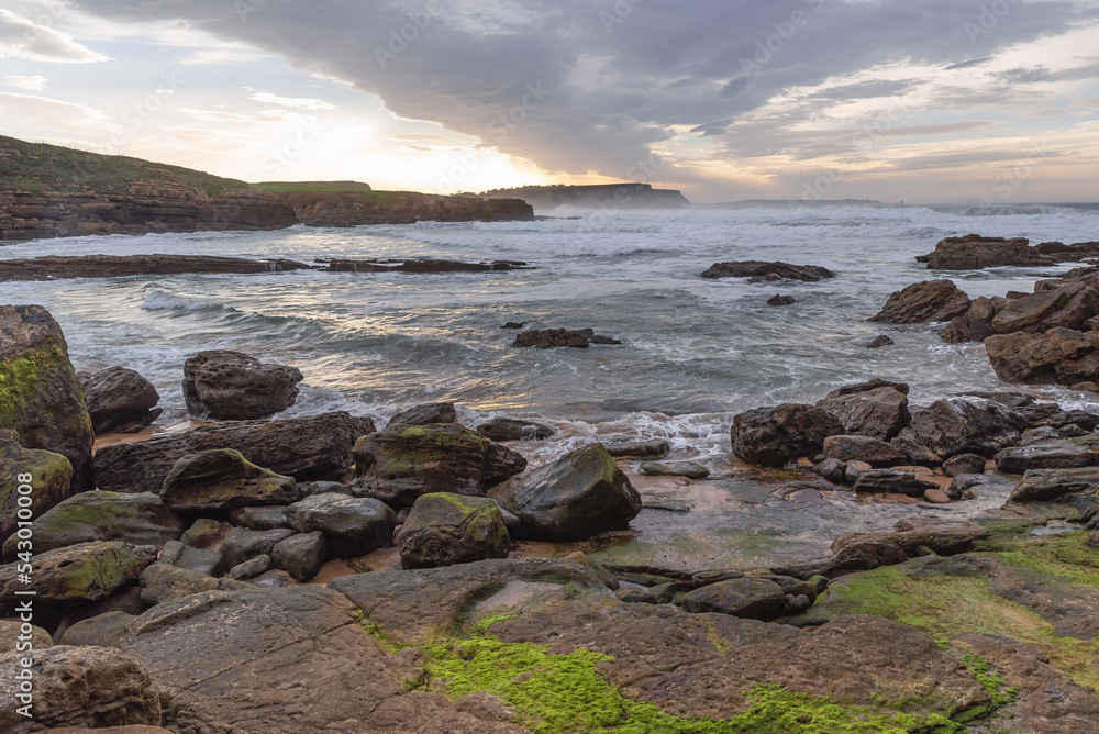 Galizano Bay at sunset. Cantabria Galizano Bay at sunset. Cantabria