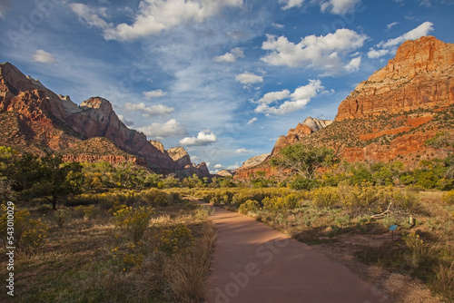 Zion landscape along the Pa'rus trail in Zion National Park 2691
