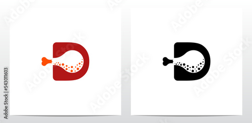 Fried Chicken Leg Letter Logo Design D