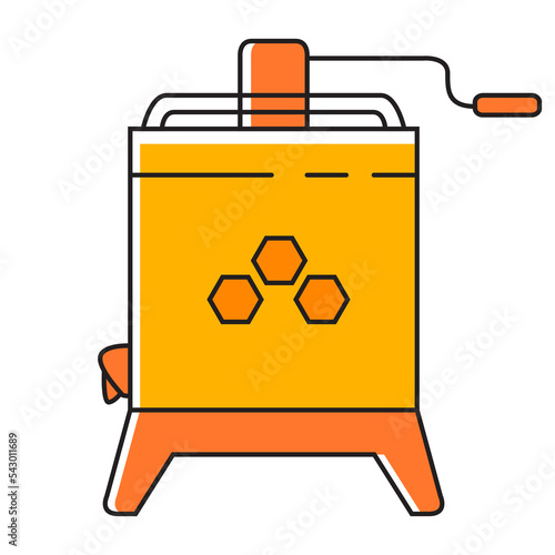 Honey extractor icon. Mechanical device for honey.Outline vector illustration. Isolated on white background.