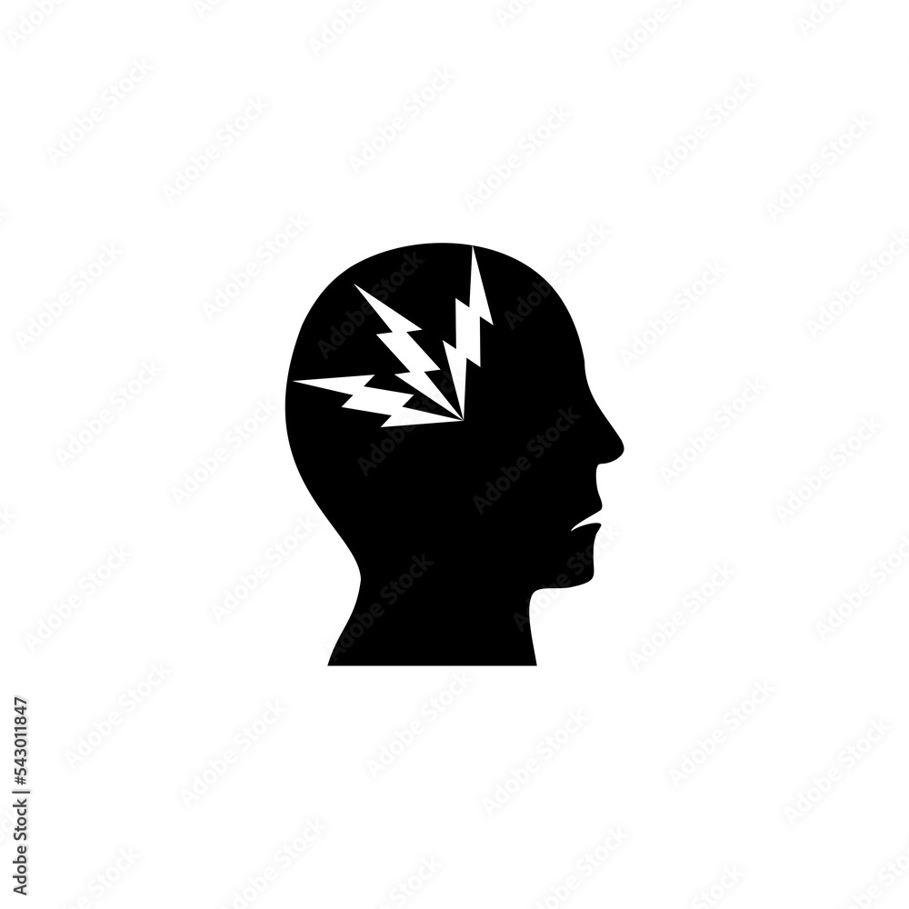 Headache logo isolated on white background Headache logo isolated on white background