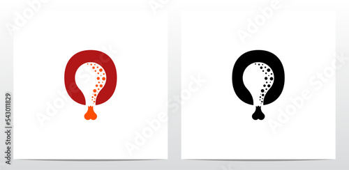 Fried Chicken Leg Letter Logo Design O