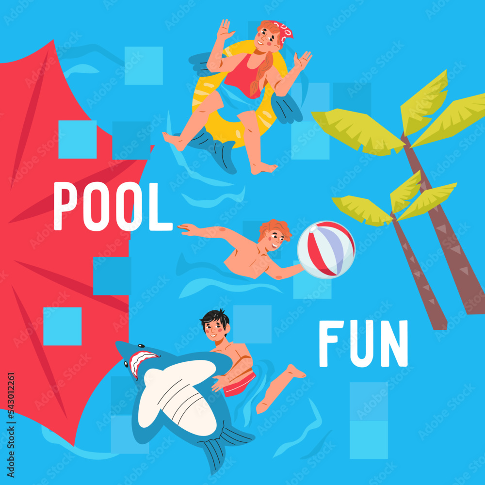 Premium Vector  Funny summer banner. pool party