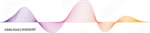 Audio signal volume wave. Color gradient sound shape